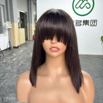 bob wig with bangs human hair wig